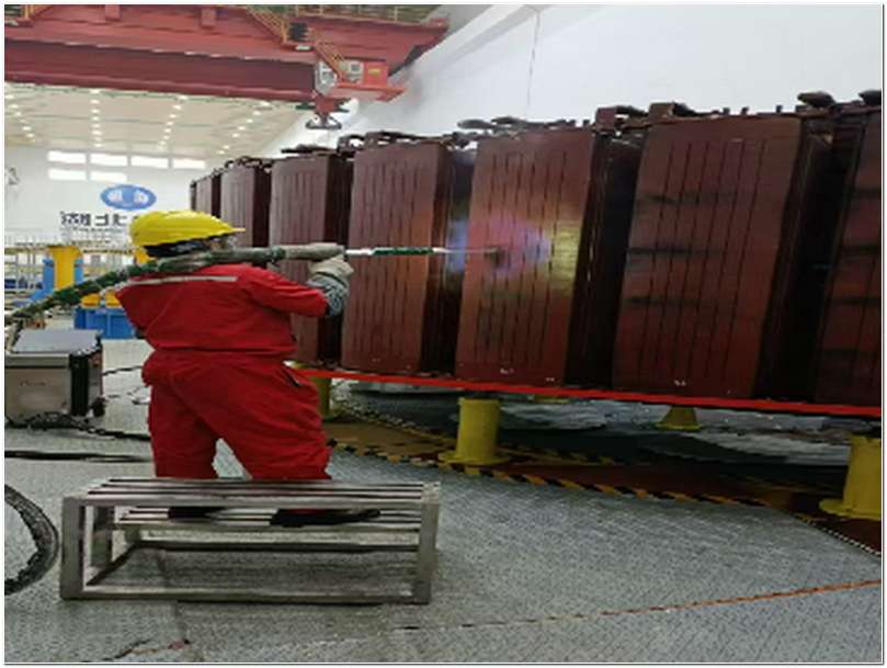 干冰清洗現(xiàn)場照