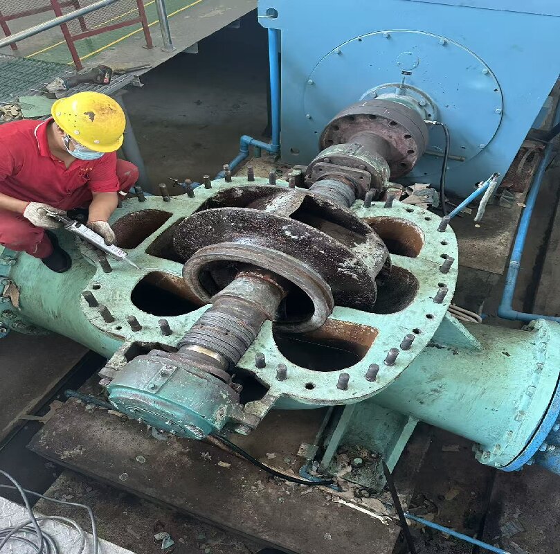 某公司一號(hào)送水泵現(xiàn)場(chǎng)維修